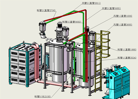 Deumidificatore di plastica di potenza variabile installato con controllo dell'umidità del rotore del nido di miele