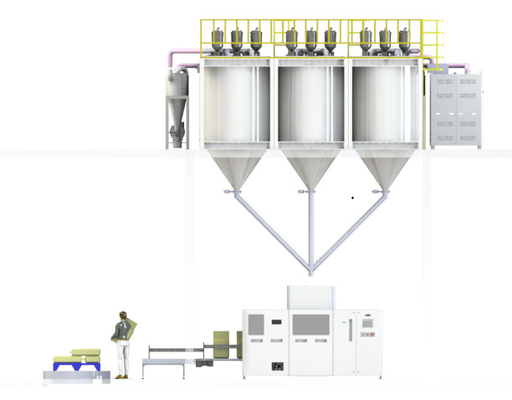 Macchina imballatrice della pallina di plastica automatica intelligente che pesa impilamento per la borsa 25kg